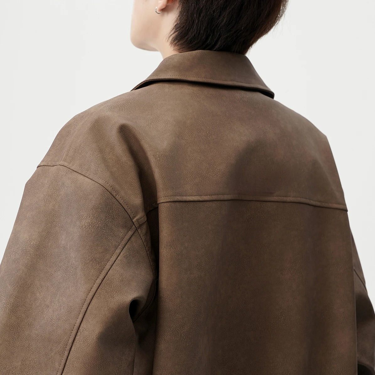 Rustic PU Bomber Jacket