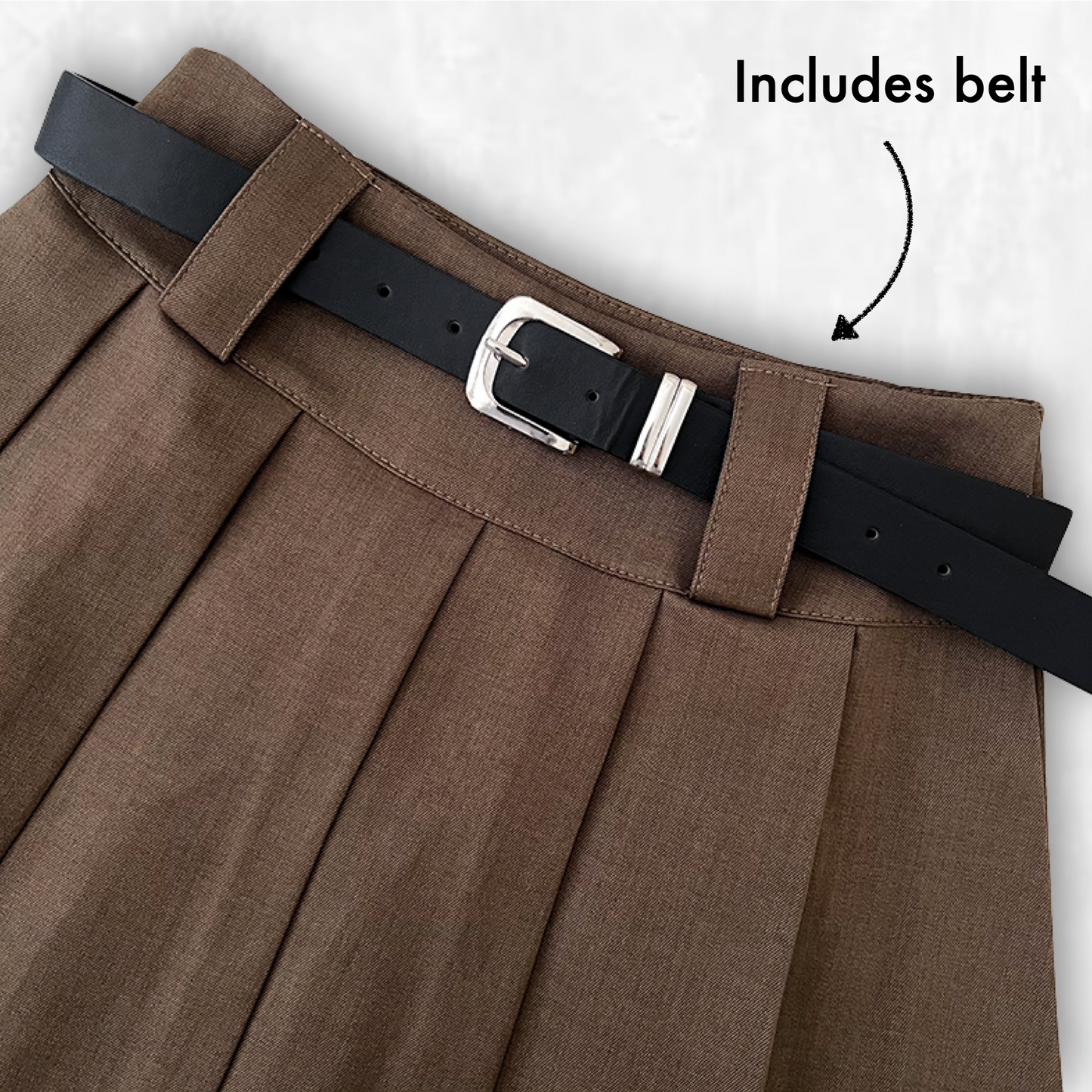 Belted Brocade Miniskirt