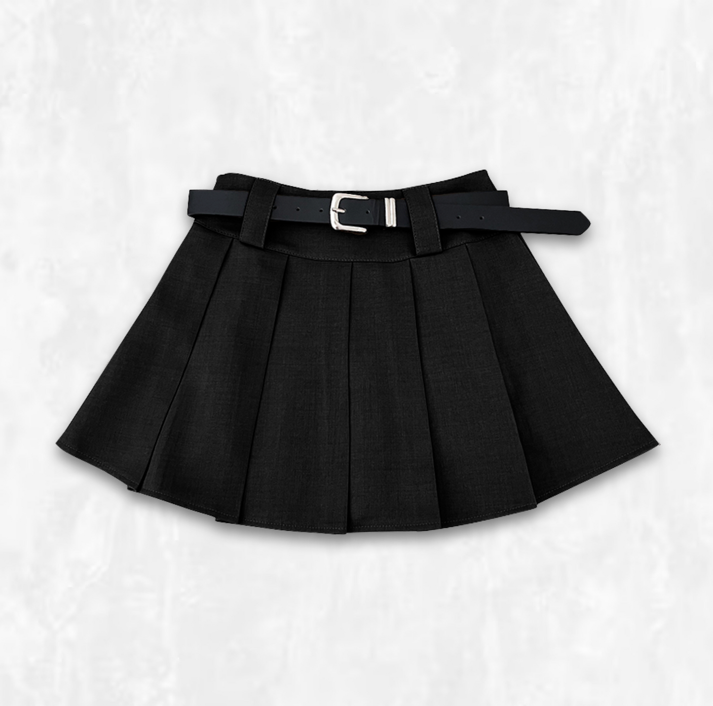 Belted Brocade Miniskirt