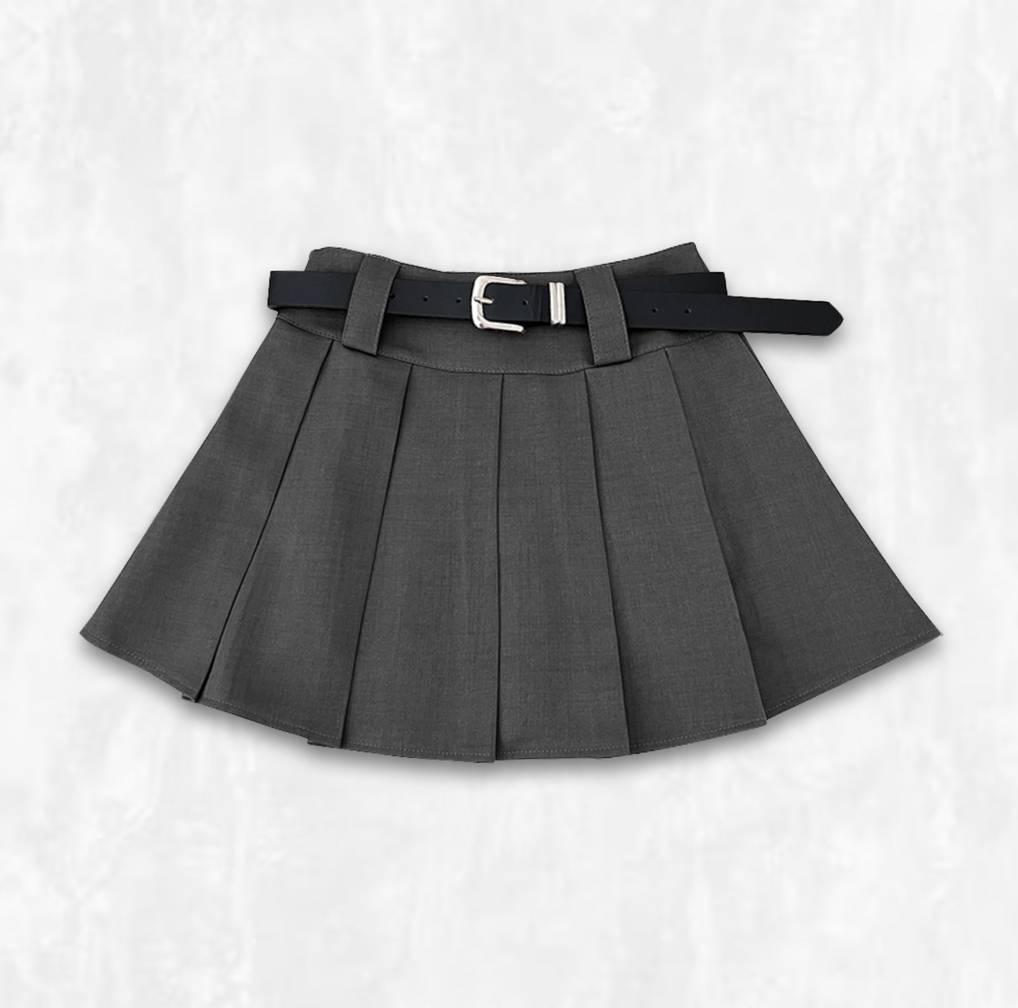 Belted Brocade Miniskirt