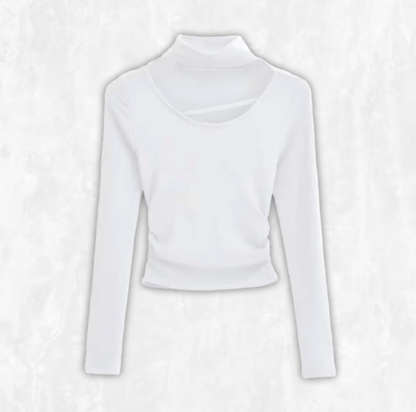 High-Neck Cutout Detail Long-sleeved Shirt