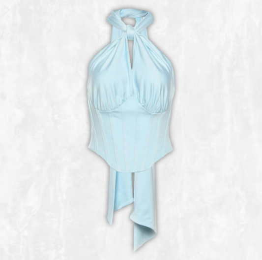 Aquamarine Halterneck Corset Top