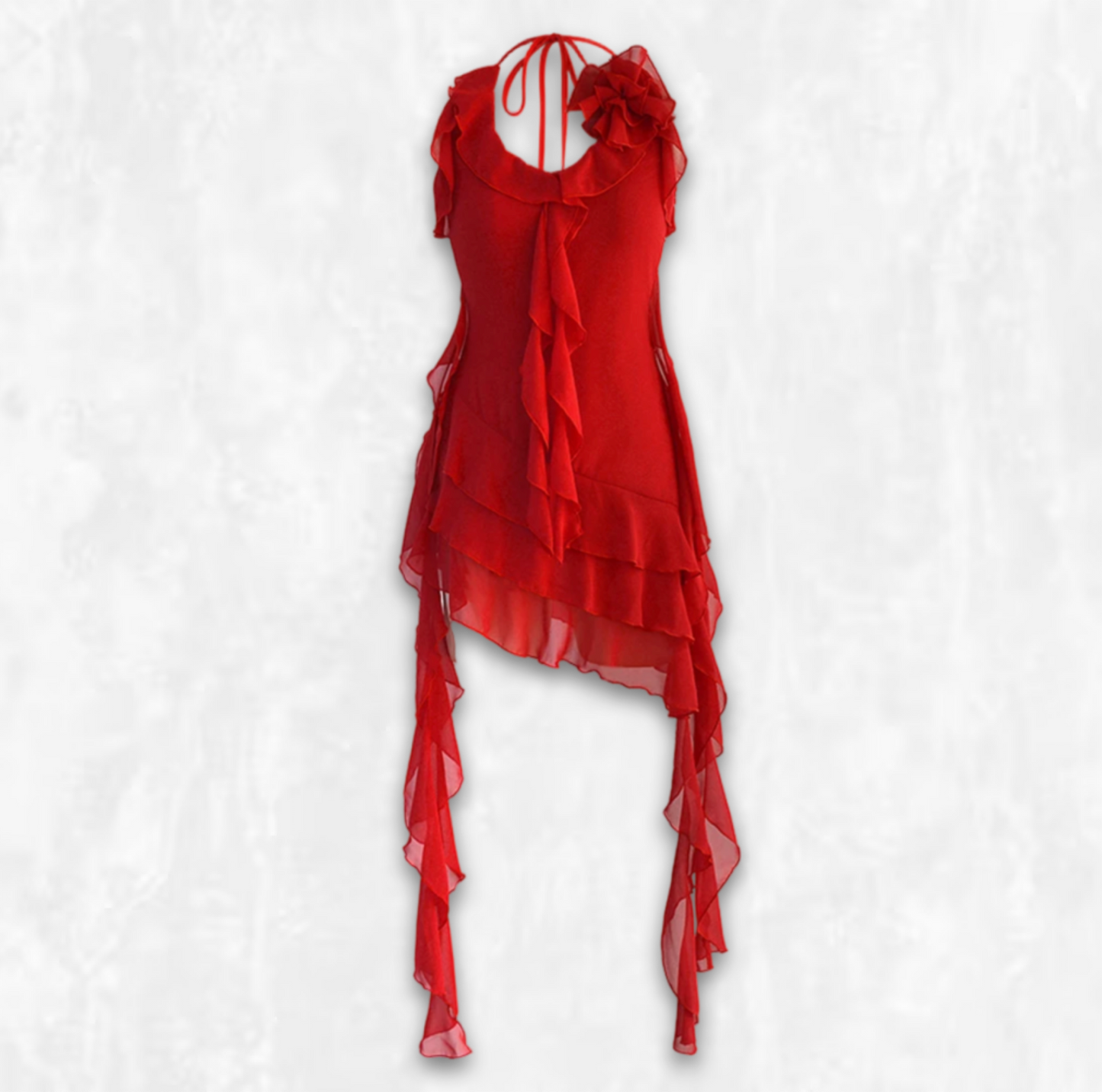Asymmetrical Scarlett Chiffon Dress