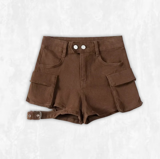 Buckle Detail Cargo Shorts