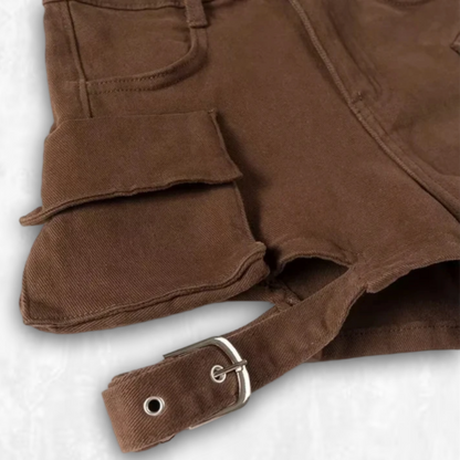 Buckle Detail Cargo Shorts
