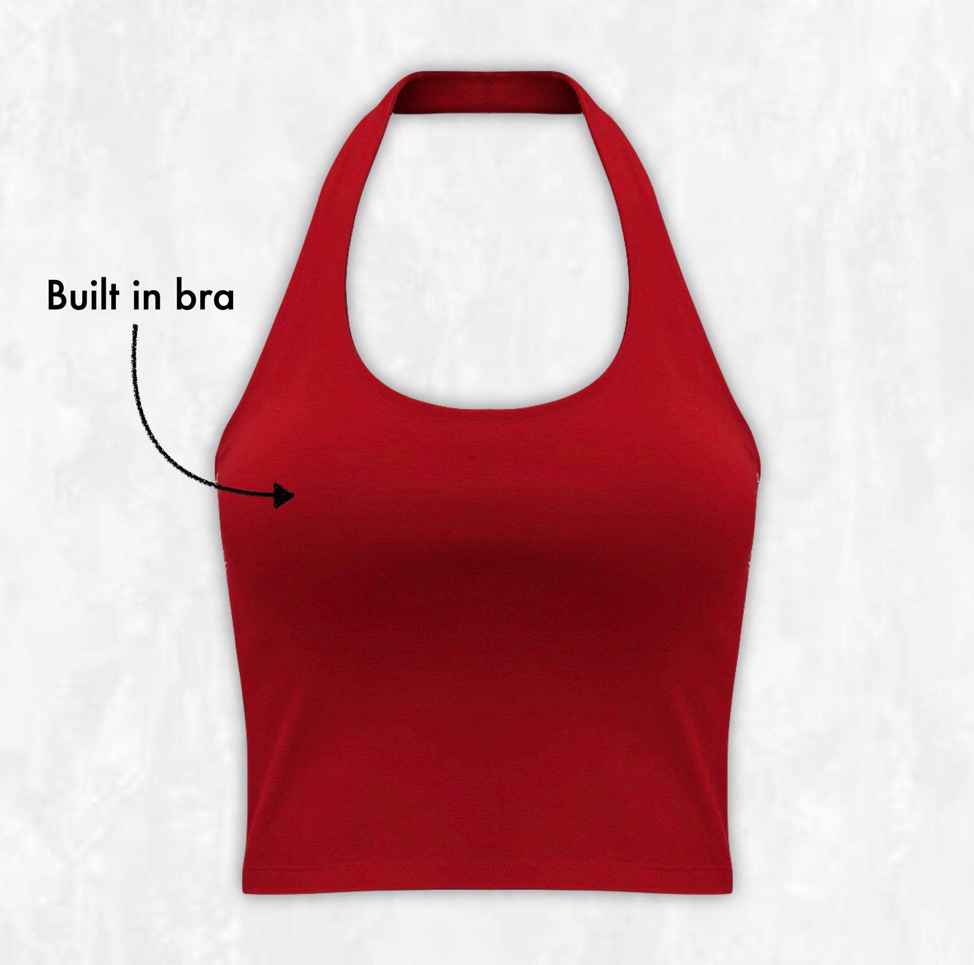 Red 4698 Built-in-bra Halter Tank – PLOOPY'S PICKS