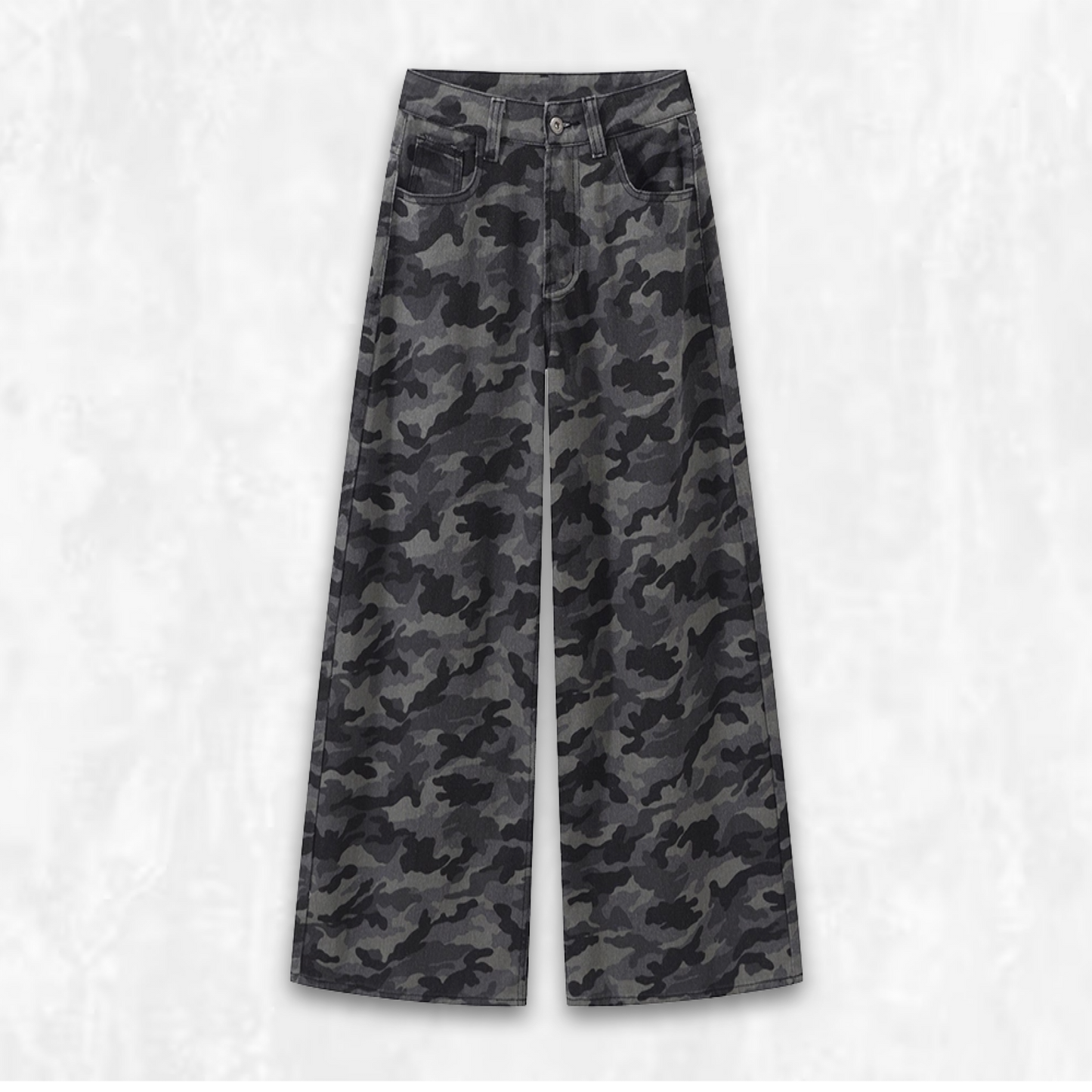 Camouflage Wide Leg Cargo Jeans