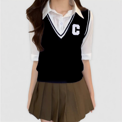 Campus Cutie 1-Piece Vest and Shirt