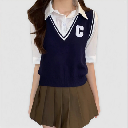 Campus Cutie 1-Piece Vest and Shirt