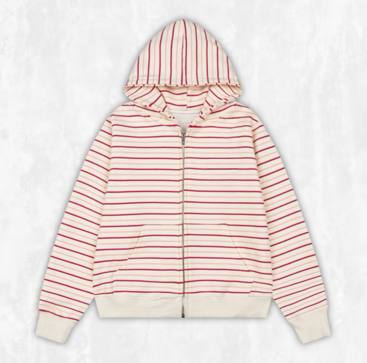 Candy Stripe Zip Hoodie