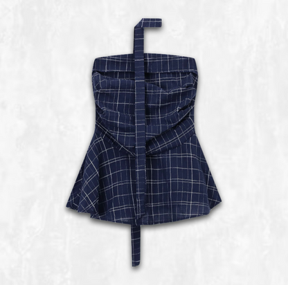 Checkmate Scarf Tube Top