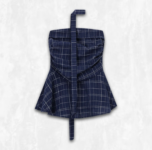Checkmate Scarf Tube Top