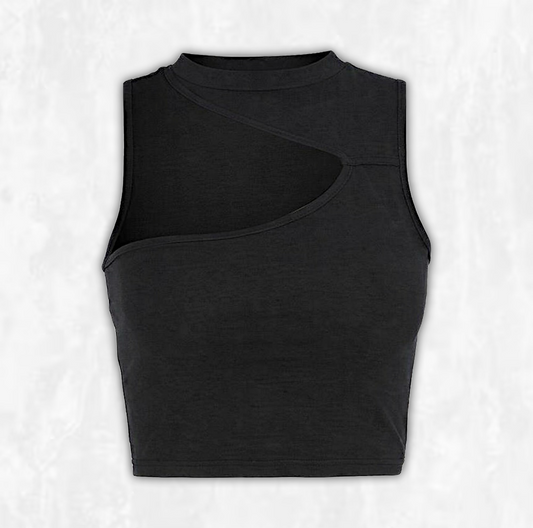 Curve Cut Asymmetric Halter Top