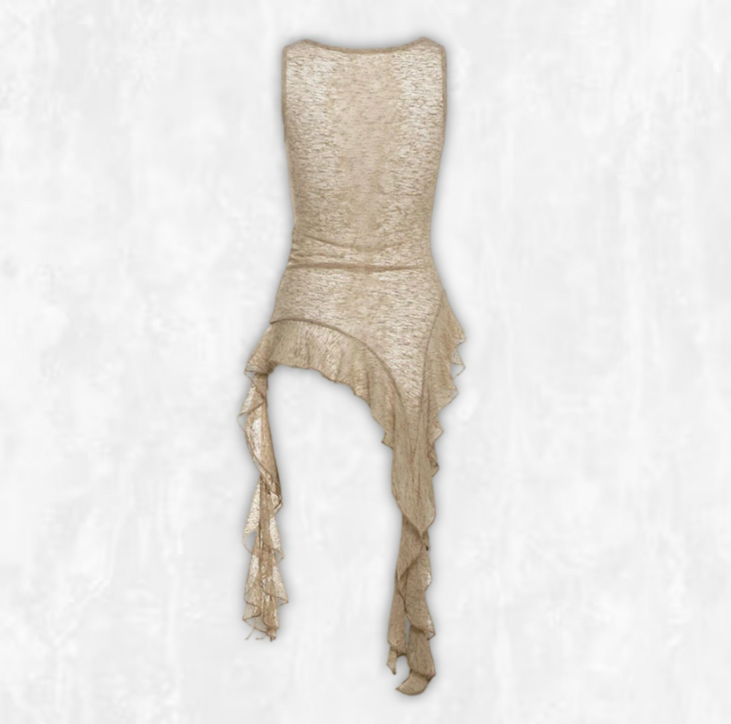 Desert Whisper Ruffle Hem Tank Top