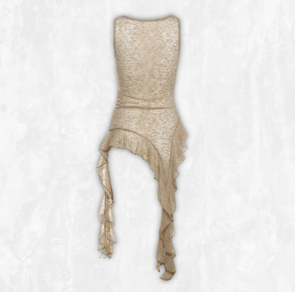 Desert Whisper Ruffle Hem Tank Top