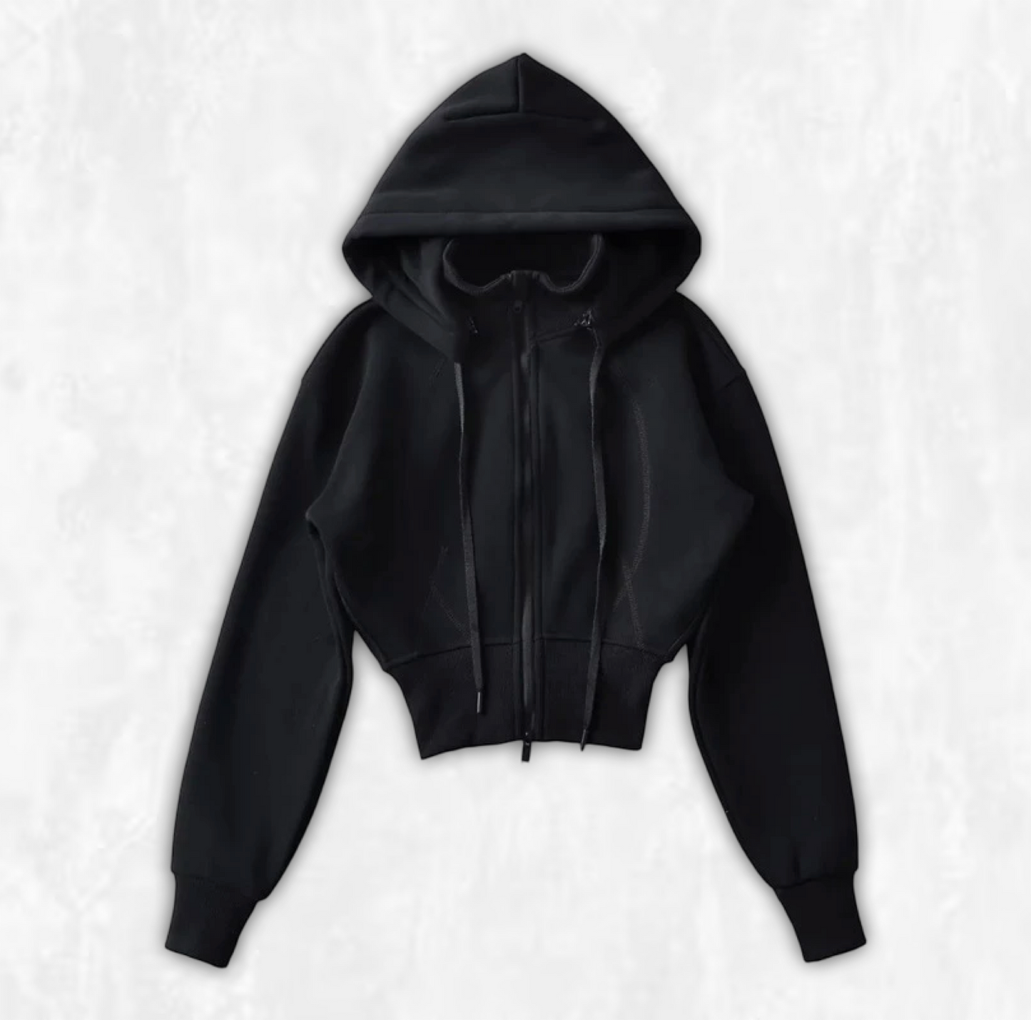 Detachable Fleece-Lined Cropped Hoodie