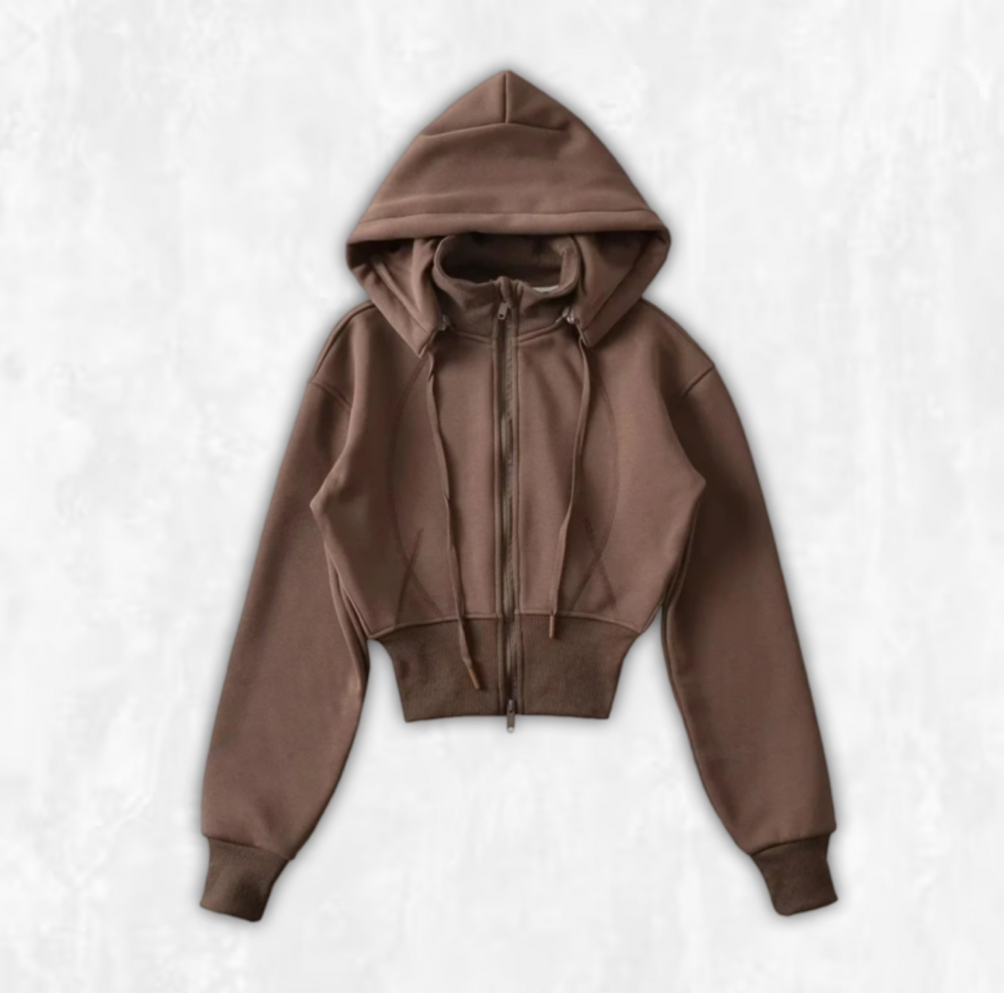 Detachable Fleece-Lined Cropped Hoodie