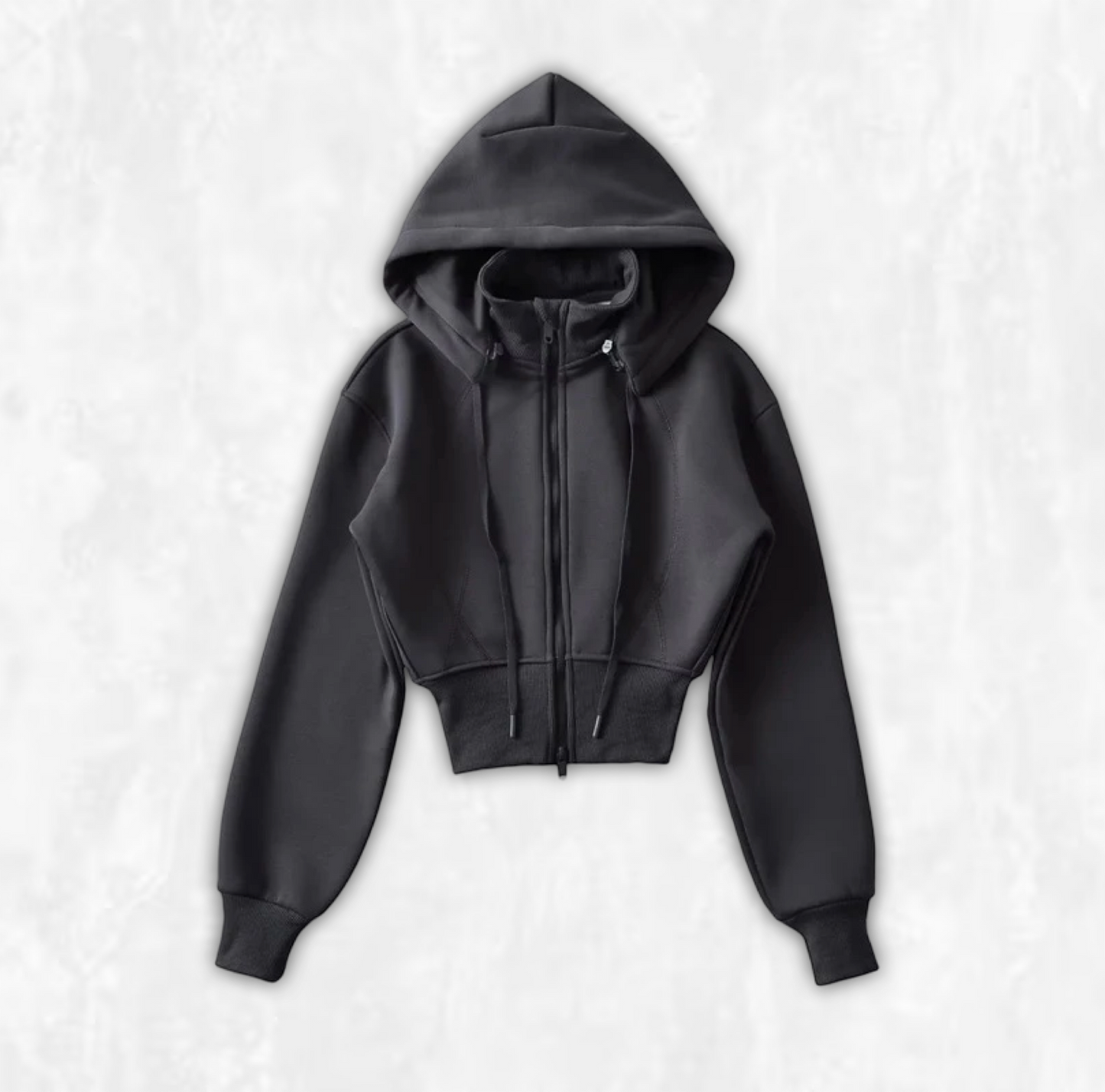 Detachable Fleece-Lined Cropped Hoodie