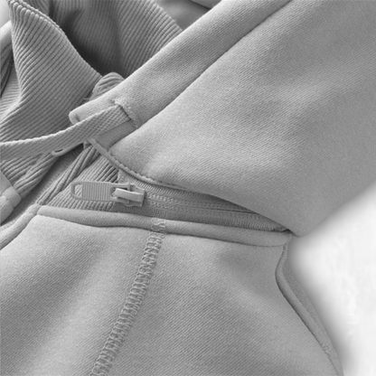 Detachable Fleece-Lined Cropped Hoodie