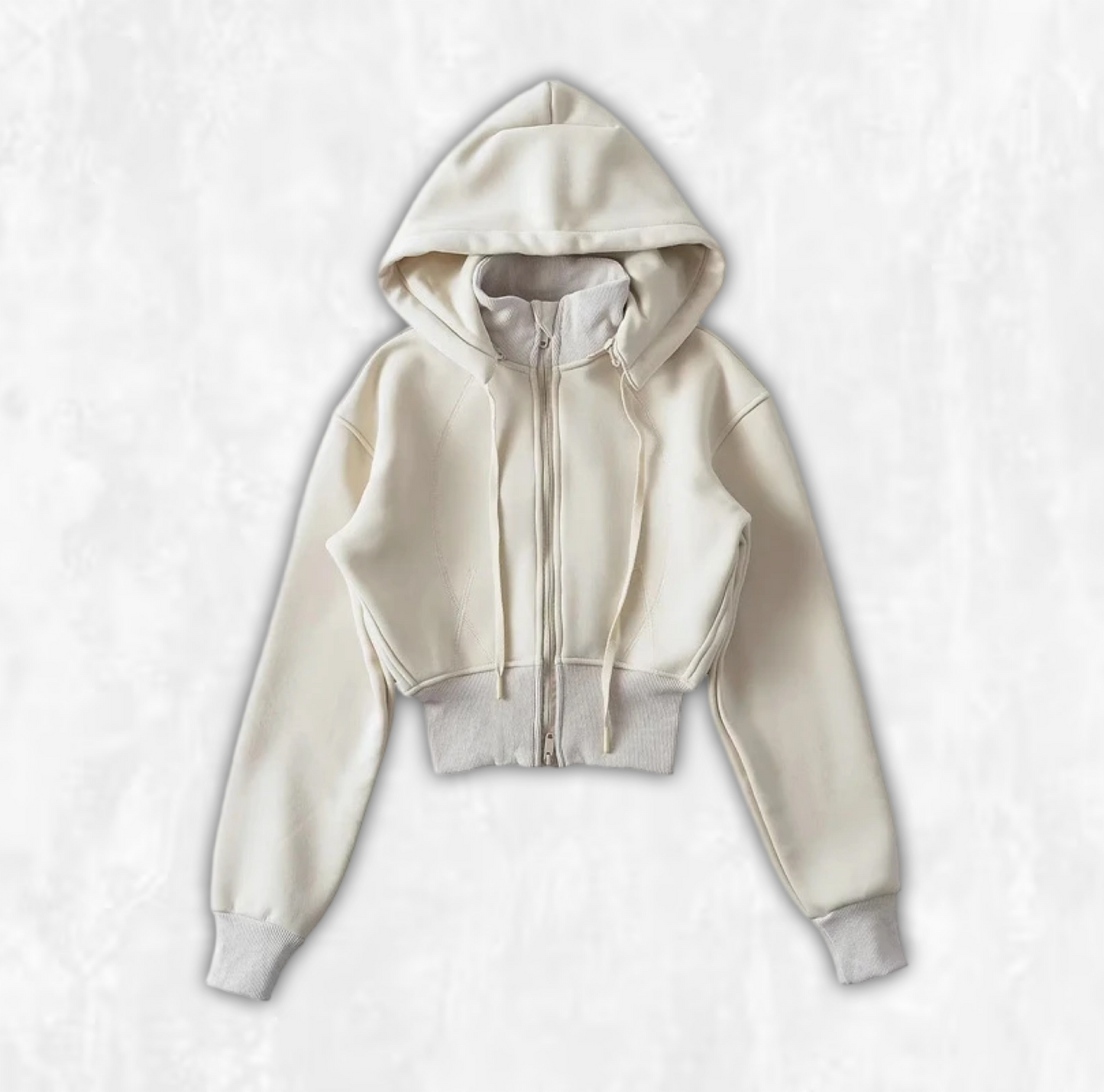 Detachable Fleece-Lined Cropped Hoodie