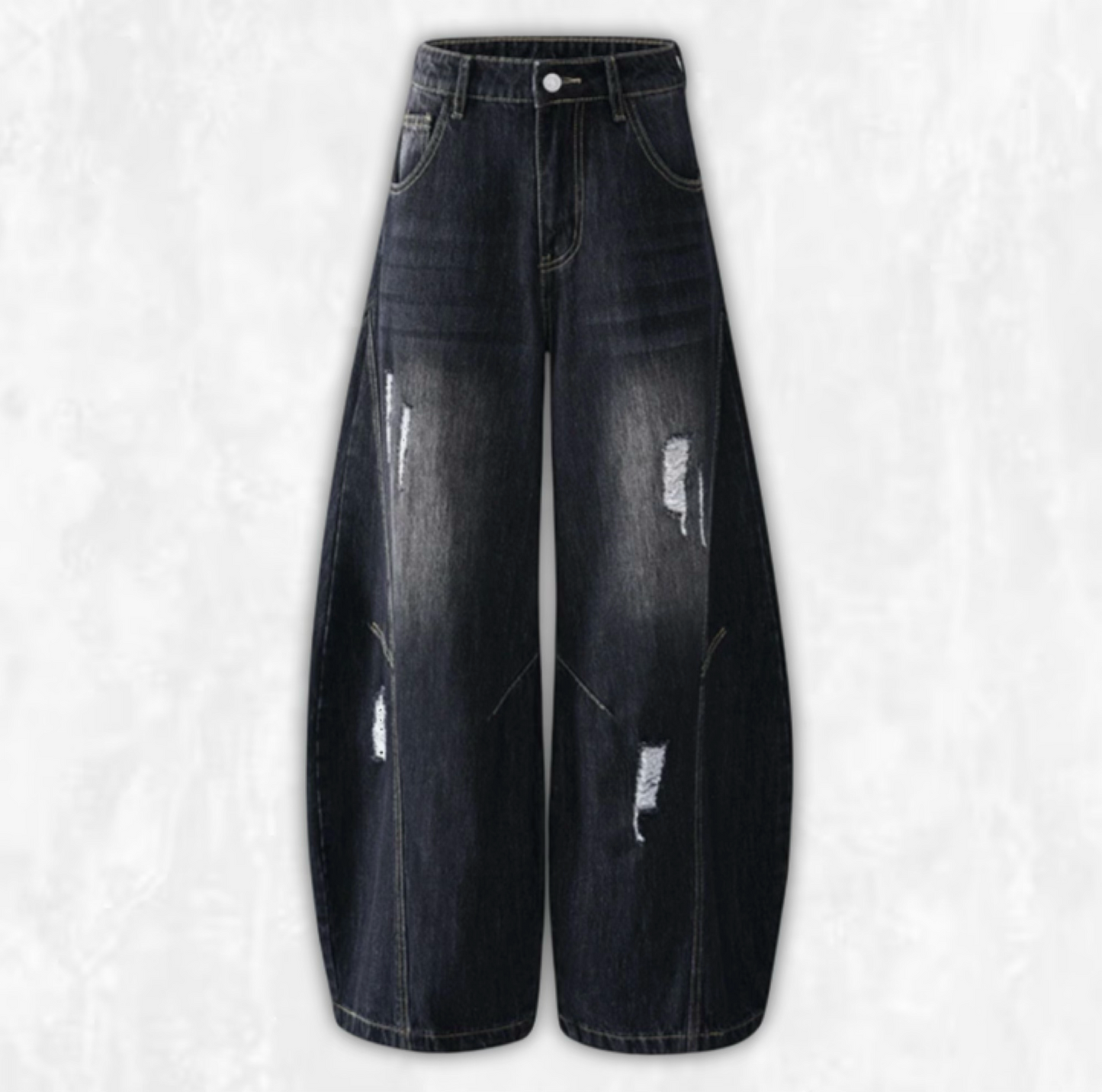 Distressed Barrel Leg Jeans