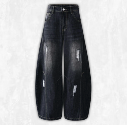 Distressed Barrel Leg Jeans