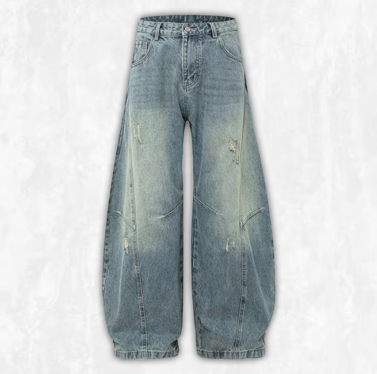 Distressed Barrel Leg Jeans
