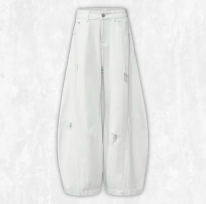 Distressed Barrel Leg Jeans