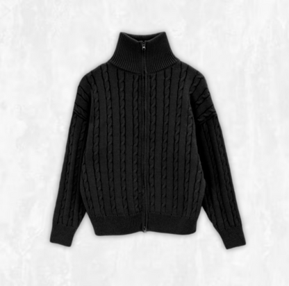 Double Zip Cable-knit Sweater