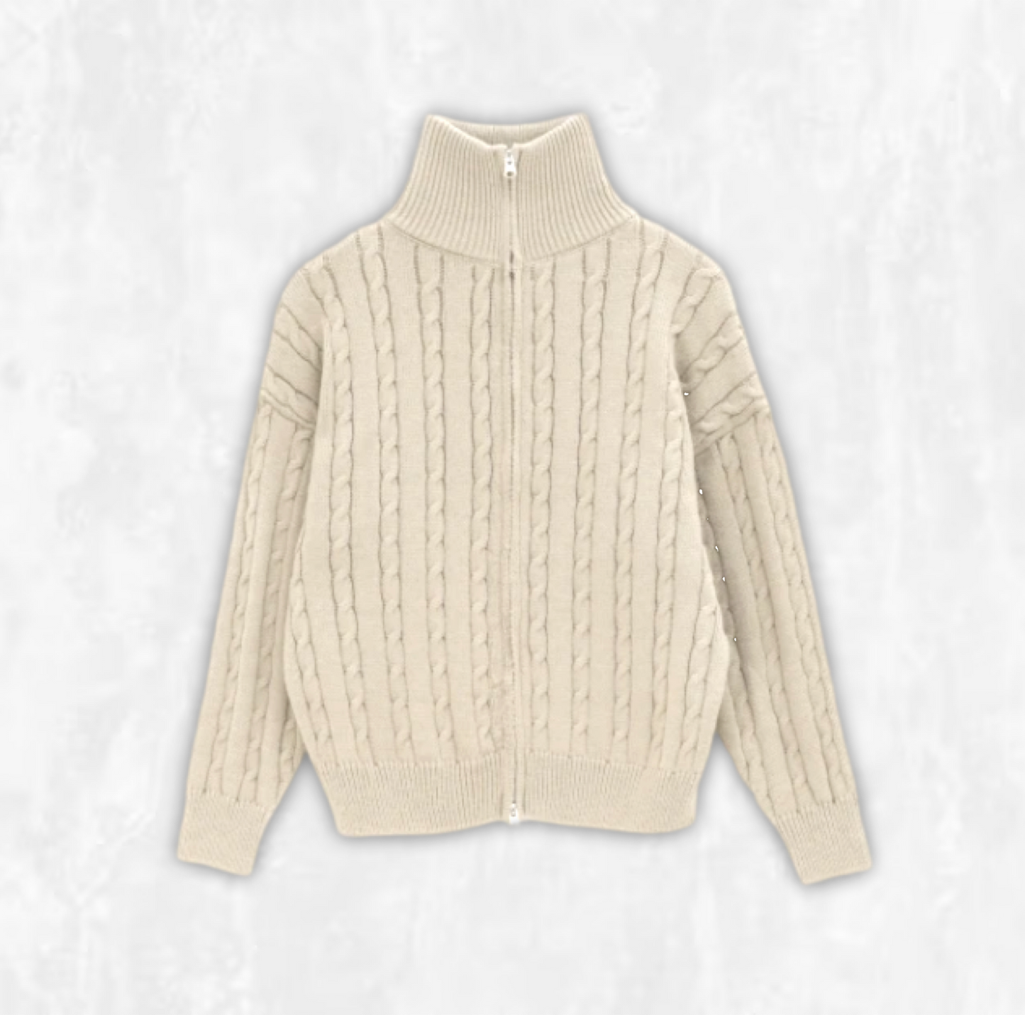 Double Zip Cable-knit Sweater