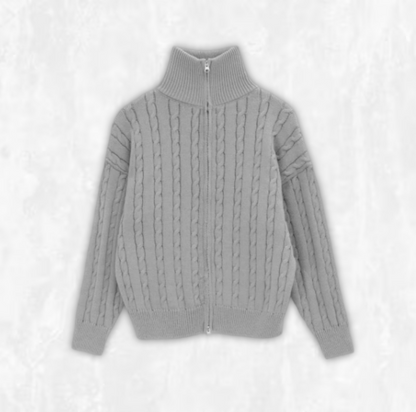 Double Zip Cable-knit Sweater