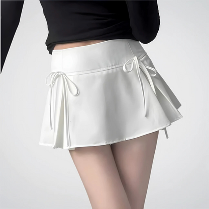 Double Bow Panelled Miniskirt