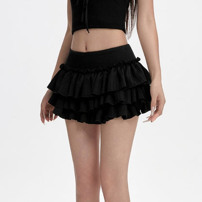 Dreamscape Ruffled Miniskirt