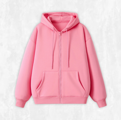 Oversized Fleece Zip-up Hoodie