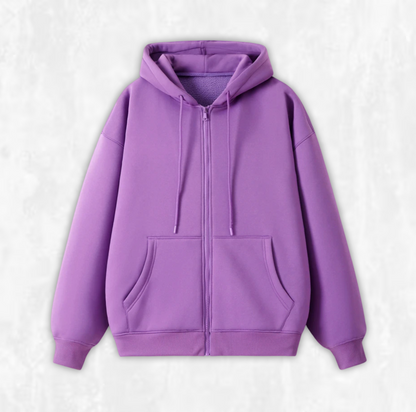 Oversized Fleece Zip-up Hoodie