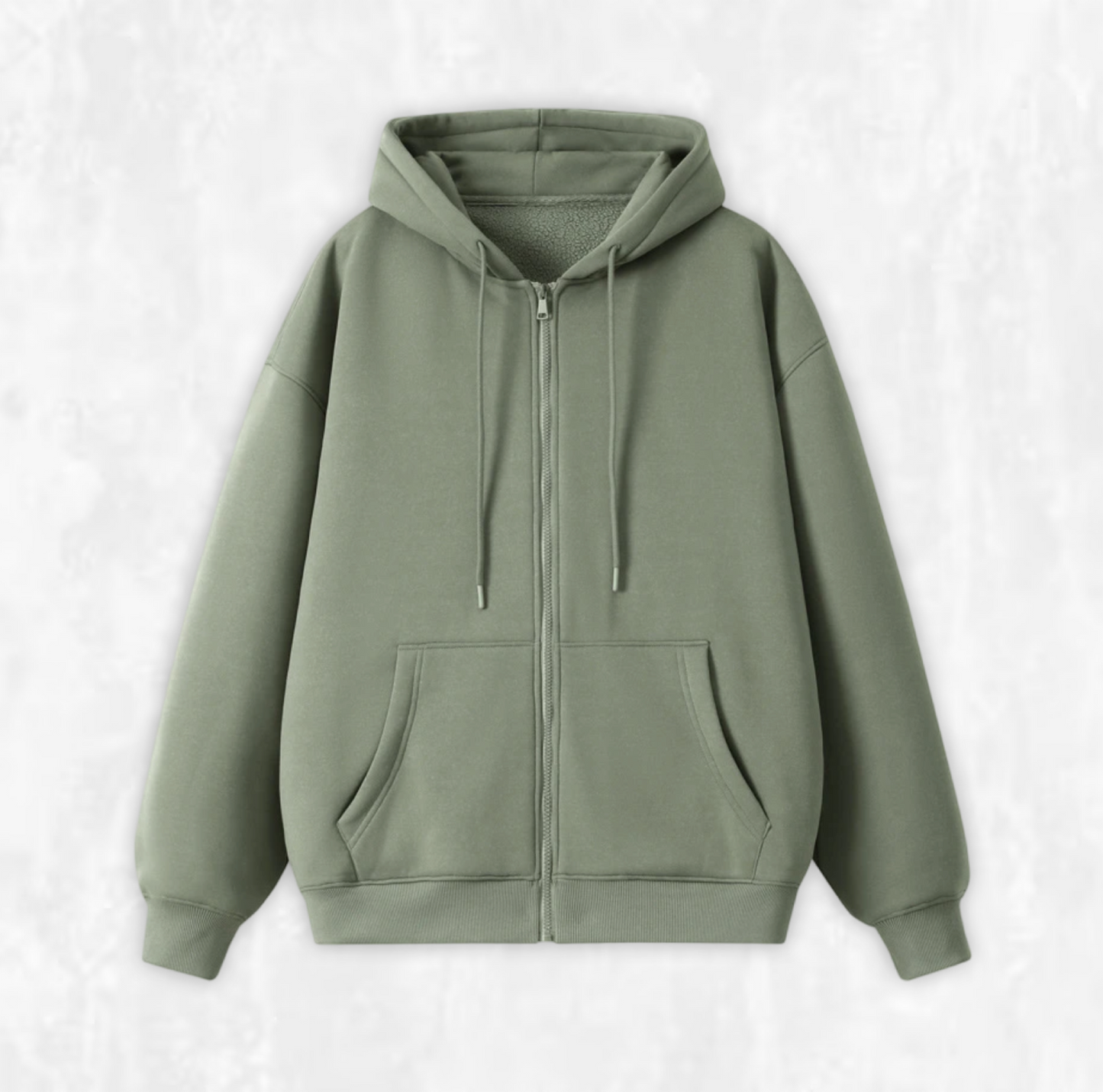 Oversized Fleece Zip-up Hoodie