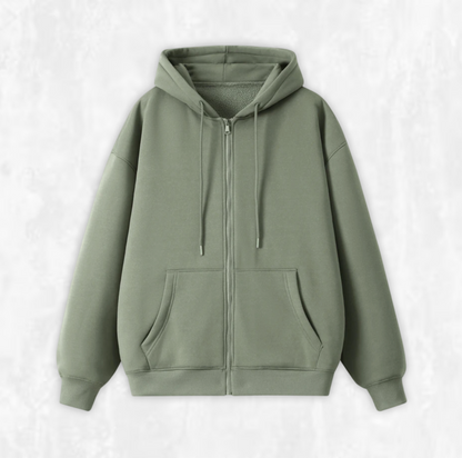 Oversized Fleece Zip-up Hoodie