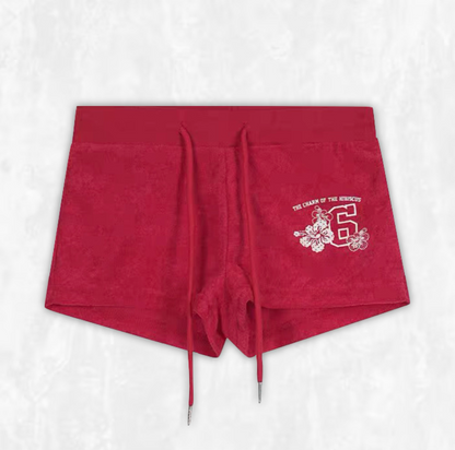 Hibiscus Heat Velour Shorts