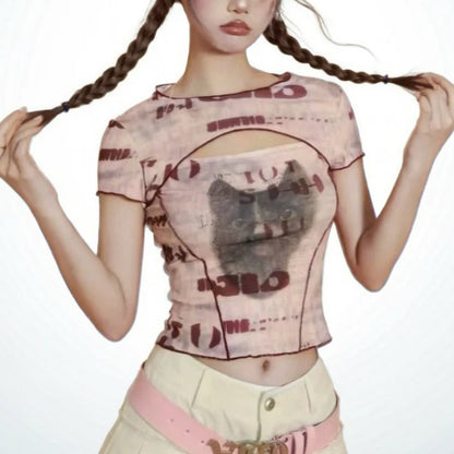 Feline Dreams Mesh Top