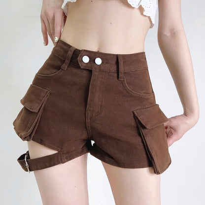 Buckle Detail Cargo Shorts