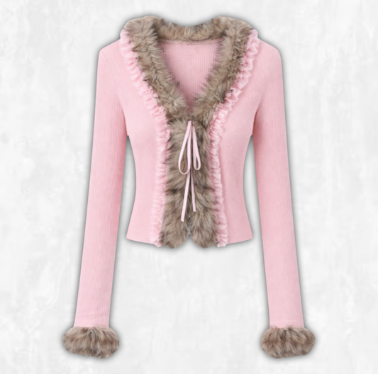 Noelle Faux Fur Tie Pullover