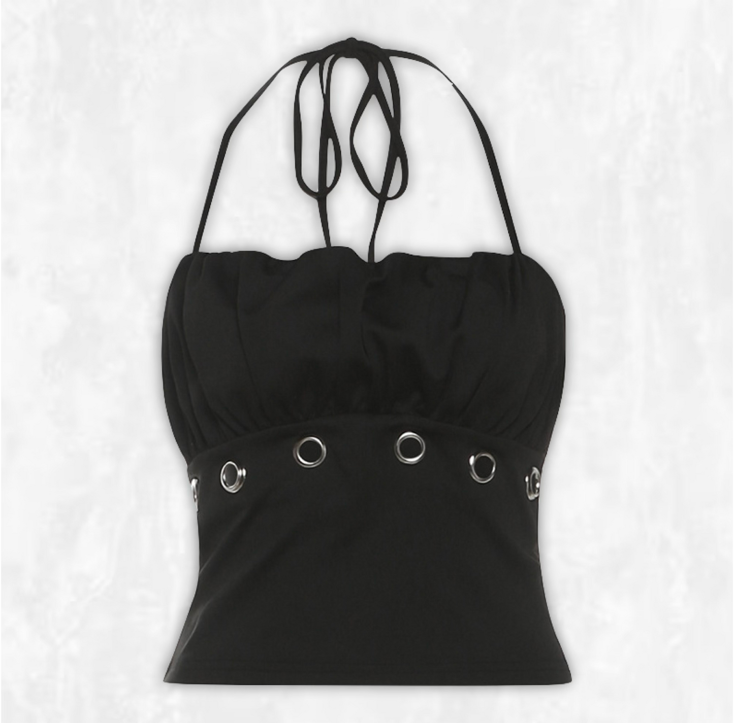 Onyx Eyelet Halter Top & Shorts