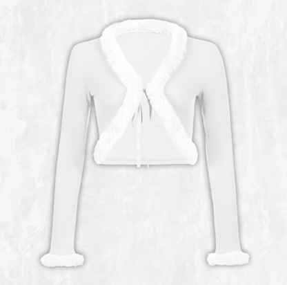 Petit Faux Fur Trim Cardigan