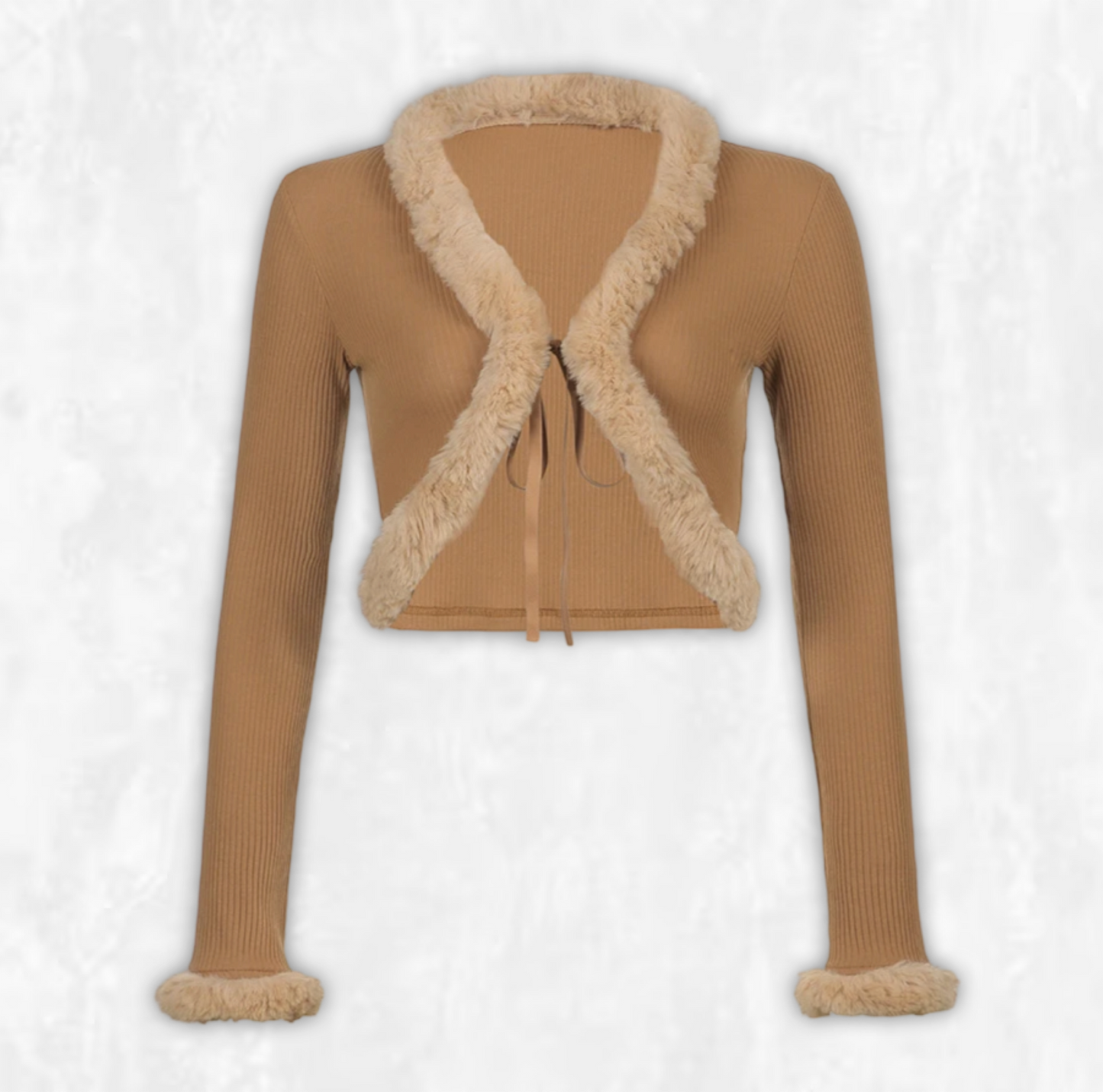 Petit Faux Fur Trim Cardigan