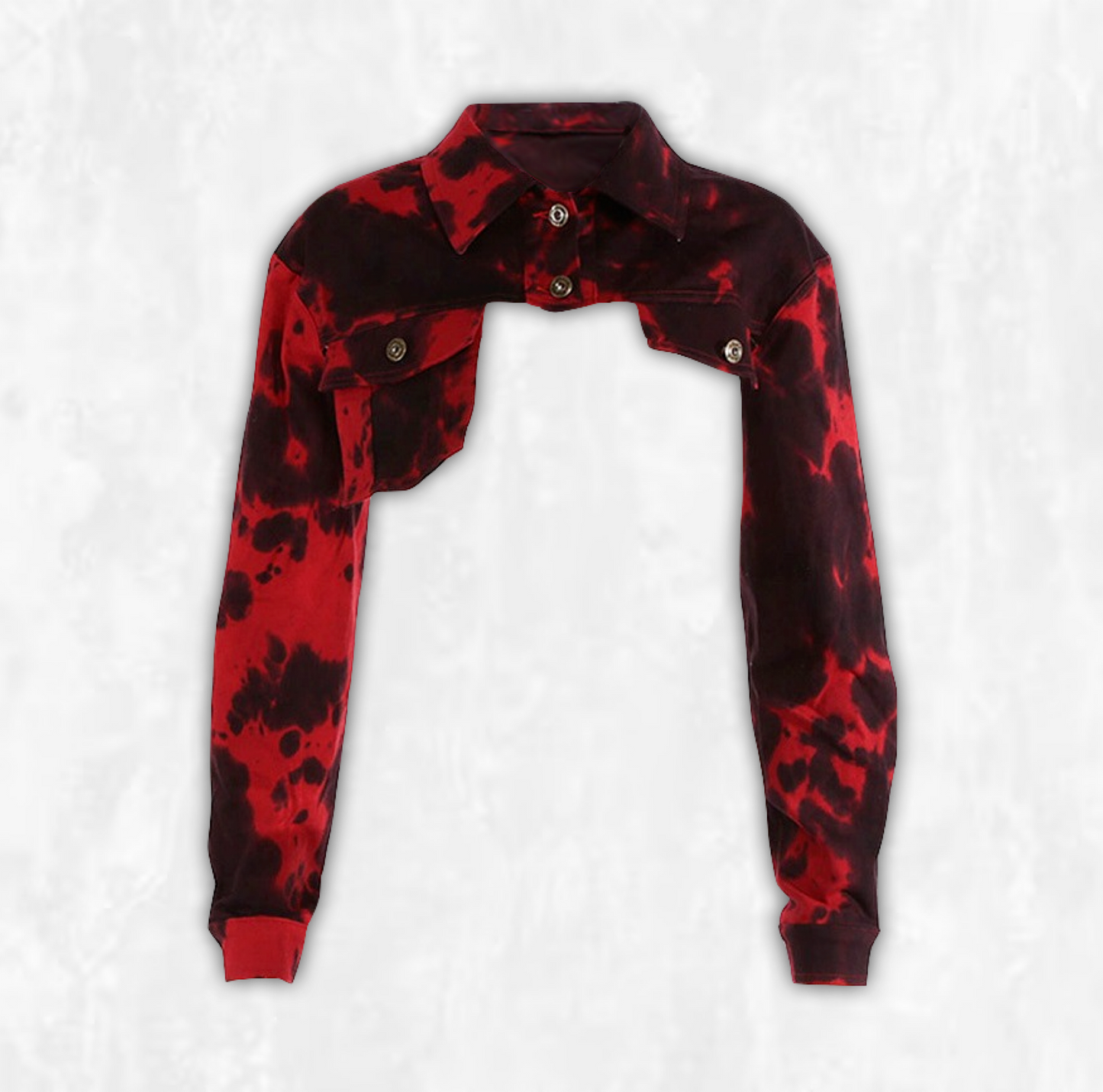 Rebel Flame Tie-Dye Denim Shrug