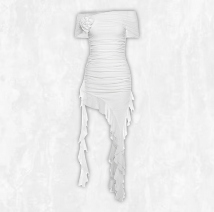 Rose Veil 2-Piece Asymmetrical Dress