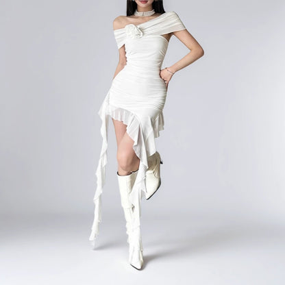 Rose Veil 2-Piece Asymmetrical Dress