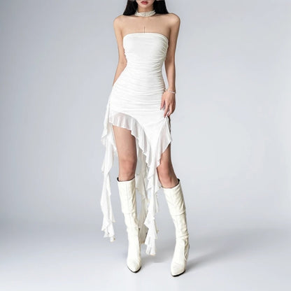Rose Veil 2-Piece Asymmetrical Dress
