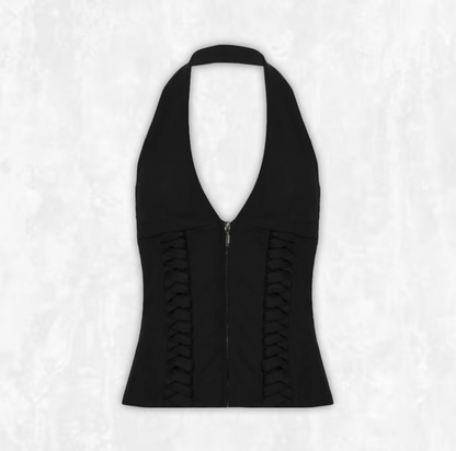 Ruby Halterneck Zip-up Vest