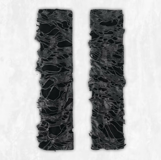 Shredded Concrete Distressed Arm Warmers
